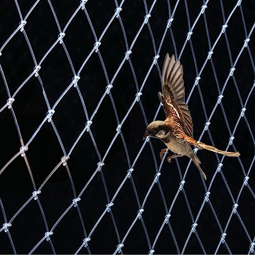 Filet Anti Oiseaux en Maille de Nylon Filet de Protection pour Bassin, Fruits, Légumes et Plantes, Filet Anti Pigeon Transparent pour Balcon, Filet de Protection pour Arbres(Size:3m x 15m)