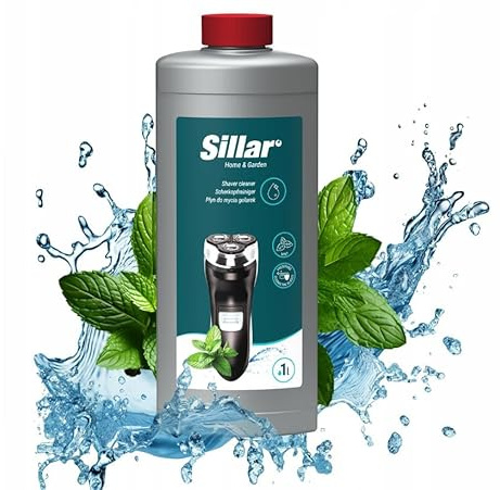 Sillar Shaver Head Cleaner 1L - Mint Formula - Compatible with Braun CCR Series 3, 5, 7, 9 - Shaver Cleaning Solution - Maximum Hygiene and Efficiency