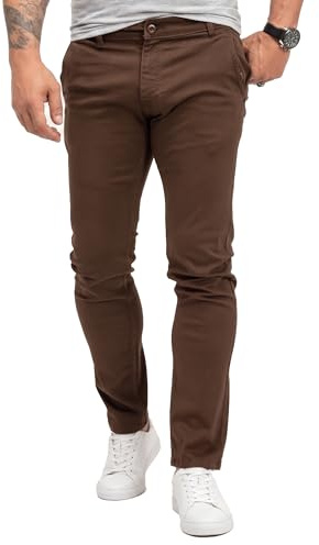 Rock Creek - Pantaloni chino da uomo H-379, marrone scuro., 29W x 30L
