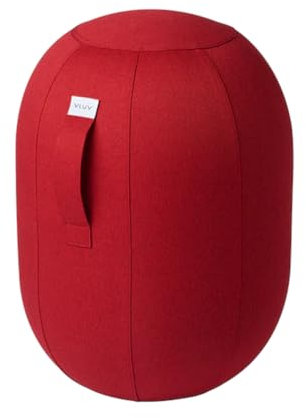 VLUV KAPSUL LEIV balancekapsel, luftfylld sittpall, ergonomisk, LEIV-överdrag, utrymmesbesparande, universalstorlek M, ruby, med handpump