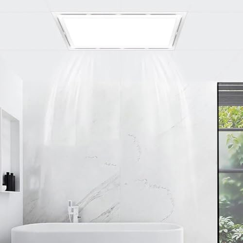 Oceanlend Aspiratore da bagno con luci LED, ruota multipla potente ventola quadrata per la ventilazione del bagno, cucina attico da soffitto, 30 x 30 cm