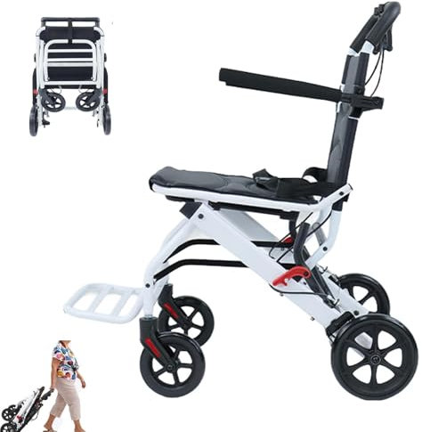 Fauteuil roulant ultra pliable léger pour adultes,Chaise de roue pour adultes,transport pliable et léger, voyage en transport portable, léger les seniors, fauteuils roulants manuels compacts adultes