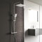 KOMIRO Colonne de Douche Thermostatique, Colonne de Douche avec Mitigeur, Hauteur Réglable, 26 x 19 cm Douche de Tête, Ensemble de Douche pour Salle de Bain, Carré, Chromé (style1)