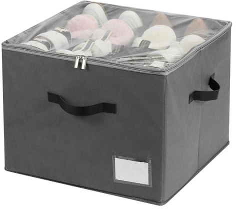 Brysalis Schuhorganizer für Closet, Passt 12 Paare, Schuhboxen Stapelbar, Schuhbox mit Durchsichtigem Deckel, Schuhaufbewahrung Platzsparend, Schuh Organizer für Schrank, Schuhe Aufbewahrung