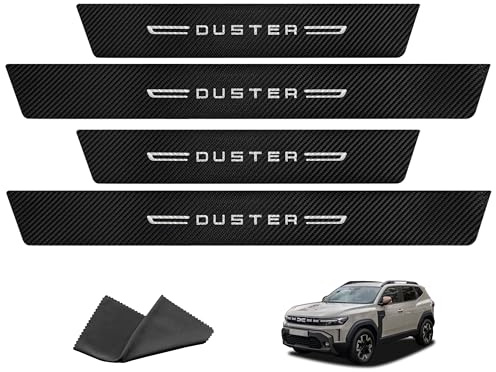 Protector de umbral de puerta del coche para Dacia Duster 2024-2025, lámina protectora de pintura adhesiva, tira de fibra de carbono, cubierta de placa de paso, antiarañazos, accesorios de tuning, 4
