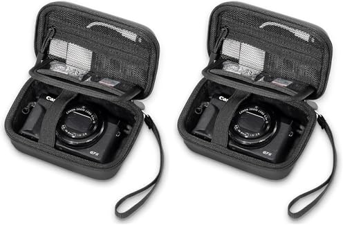 ProCase Protective Case for Digital Camera Canon PowerShot SX740 HS, Canon G7X Mark III Mark II, Kodak, Cameras Travel Carrying Storage Bag -Black (Pack of 2)