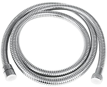 Amig - Flexible de douche universel extensible Mod.9901 en acier inoxydable | Longueur : 1,7-2,2 m | Tuyau long pour douches encastrées ou baignoires | Léger et résistant