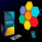 Emberela HEXlights 7er-Pack Hexagon Lichter - LED Lichtpaneele für Wand oder Tisch - Berührungs- & Fernbedienungsgesteuert - Dekor für Gaming Zimmer - Sehr geeignet für Kinder mit Autismus