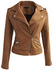 ODCOCD Faux Suede Jacket for Women Long Sleeve Zipper Up Casual Outwear