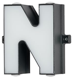 Jandei - Letra Luminosa LED 12W, Aplique Pared con Luz Cálida 3000K, 220V, IP54 para Decoración Interior y Exterior, Fabricada en Aluminio Acabado Negro. Ideal para Iluminación Hogar y Negocio (N)