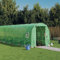 Festnight Gewächshaus mit Stahlrahmen Polyethylen Foliengewächshaus Winterfest 14 x 2 x 2 m Grün Gewächshaus Groß Pflanzenhaus Tomatenhaus Folientunnel Treibhaus Tomatengewächshaus