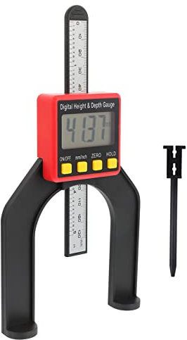 SOLUSTRE Und Tiefenmesser Magnetische Tiefenlehre Für Präzise Holzbearbeitung Digitale Anzeige Kunststoffdesign Selbststehend Für Einfache Handhabung