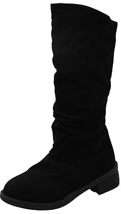 Stivali Alti Stivaletto Donna Estivo con Tacco Womens Boot Stivaletti Donna Pelle Scamosciata Scarpa Estiva Donna Stivaletti Donna Estivi Taglia 43 Scarpe Donna Moda Overknee
