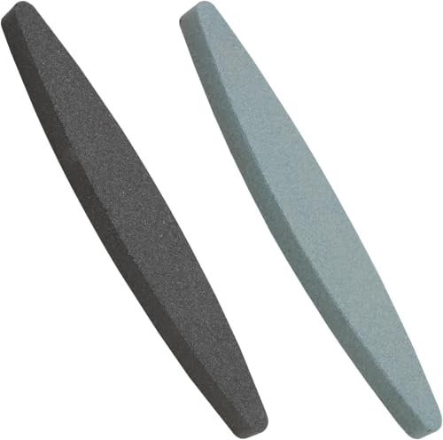 cxxtkcxxlc 2 pezzi di affilatura per falci, grana 180 & 240, pietra per affilare coltelli, carburo di silicio Whetstone, pietra per affilare falce, cesoie da giardino, coltello per tosaerba, colore