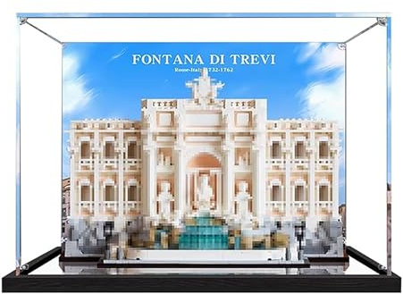 Vitrine Acrylique Transparent pour Lego 21062 Modèle De Fontaine De Voeux Romaine, Objets De Collection Présentoir De Comptoir Présentoir Cadeau, Boîte À Poussière, Organisateur (Présentoir
