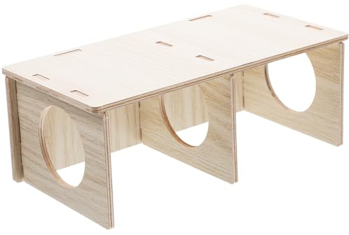 Veemoon Maison Bois pour Hamster et Cobaye avec Fenêtre Transparente Cachette et Nid Confortable pour Petits Rongeurs Refuge Multi-Usage pour Sommeil et Jeu