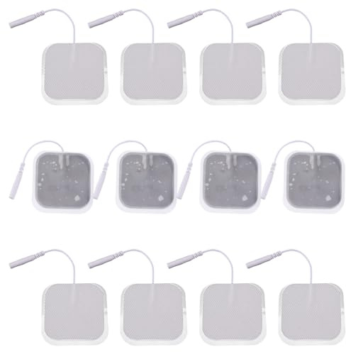 IMIKEYA 20 Parches de Electrodo 5X5 CM para Fisioterapia Compresas de Tela No Tejida y Fibra de Agua Parches de Repuesto para Mujeres Embarazadas Autoadhesivos Reutilizables para