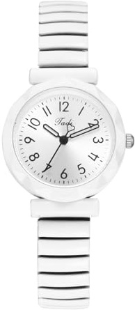 Avaner Montre Enfant Élastique Candy Color:Montre Bracelet Extensible en Acier Inoxydable avec Échelle à Gros Chiffres Arabes-Cadeau Anniversaire Noël pour Fille et Garçon