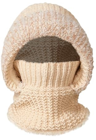 Hatt med rörliga öron mössa polyester stickad mössa vintermössa pojke, Beige, En Storlek