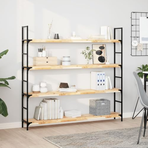 Frdhee Armadio angolare da bagno, 2 ripiani sospesi, 120 x 20 x 4 cm, in legno massello di acacia, non trattato, per cornici e libri