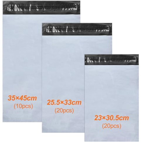 Ravytha Buste per Spedizioni M-20 Pezzi, L-20 Pezzi, XL-10 Pezzi, Sacchetti Spedizione, Autoadesive Pacchi, Busta Postali Plastica, Mailing Bags, Non Trasparenti, per Indumenti, Libro, Scarpe