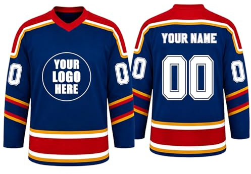 Generico Maglia da Hockey Personalizzata con Nome e Numero, Maglie da Hockey Vergini Personalizzabili per Uomo Donna Bambini per Sportivi Partite e Allenamenti (A)