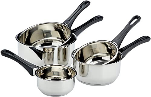 Kamberg - 0008076 - Set 5 Casseruola 12 / 14 / 16 / 18 / 20 cm - Acciaio INOX ALTA QUALITA - Manico anti Calor Bachelite nera - Tutti Fornelli y induzione