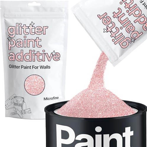 Hemway Light Rose Gold Glitter Paint Additive Microfine 100g Adding Sparkle | for Paints & Varnish | Paint Walls Sparkly Add to Emulsion, Acrylic or Lacquer Indoor