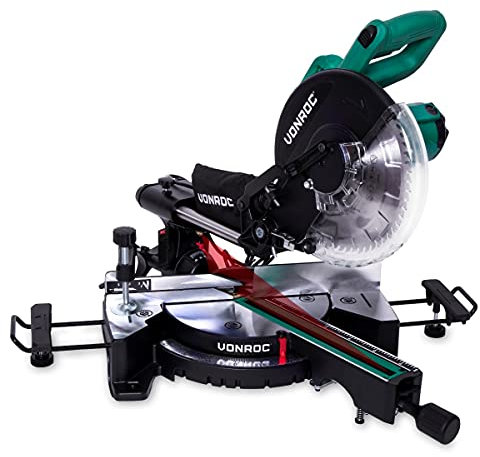 VONROC Scie radiale, à onglets, 1900 W, diamètre : 254 mm, 60 dents, équipée d'un laser