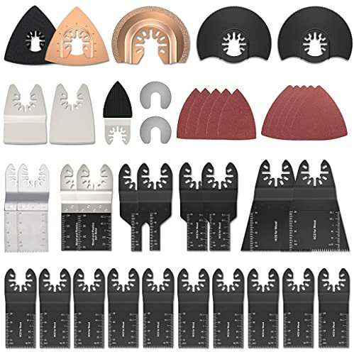 105tlg Sägeblätter Set, multitool sägeblätter, Multifunktionswerkzeug Zubehör Oszillierendes Zubehör Set Oszillierwerkzeug Mix Multitool Sägeblätter für Fein Multimaster, Dre-mel, Ma-kita,