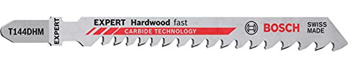Bosch 2x Hoja de sierra de calar EXPERT Hardwood fast T144DHM (para Madera dura, Madera plástica WPC, Longitud 100 mm, Professional Accesorios Sierra de calar)