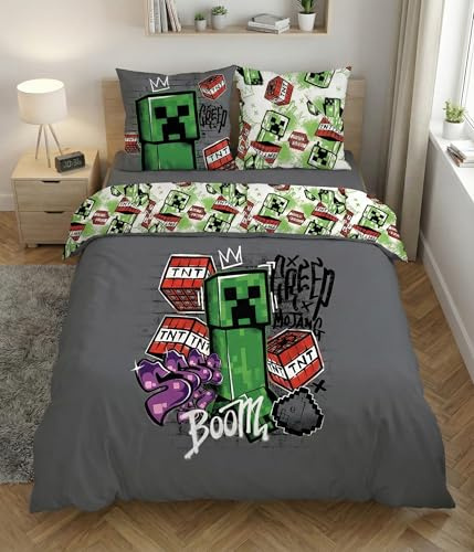 Minecraft Funda Nórdica Doble 240x220 Metro Art + 2 Fundas 63x63