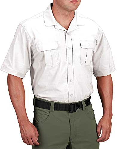 Propper Men's Standard Summerweight Tactical Short Sleeve Shirt, White
