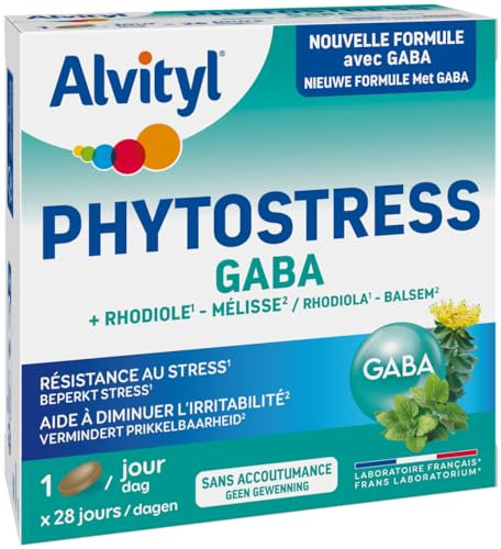Alvityl Phytostress - GABA + Rhodiole + Mélisse - Favorise la Résistance au Stress - Aide à diminuer l'Irritabilité - 28 Jours - Dès 12 ans, Complément alimentaire