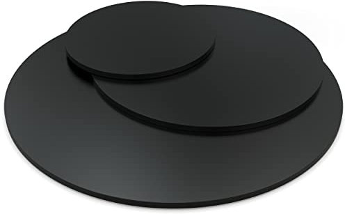 AUPROTEC Tischplatte 28mm rund Ø 700 mm schwarz Holzplatte melaminharzbeschichtet Spanplatte mit Umleimer ABS Kante Auswahl: 70 cm