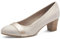 Jana Damen Pumps mit Glitzerdetails Vegan, Mehrfarbig (Beige/Gold), 41 EU