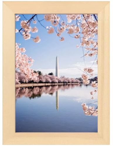 Luoqun88 6x4 Oak Wooden Picture Frame, Photo Frame with Plexiglass, Modern Wood Composite Frame, Hang or Stand - Ideal for Home & Office Decor, Photos, and Art Display