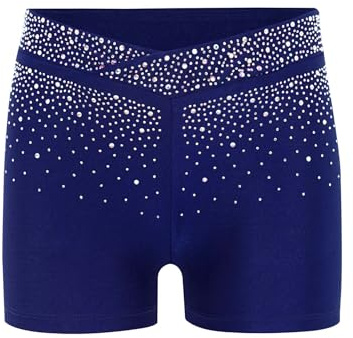 Jhaoyu Flickor, träningsbyxor, korta strass, glitter, leggings, dansbyxor, träningsbyxor, fitness, dans, yoga, shorts, träningsbyxor för yoga, sport, gymnastik