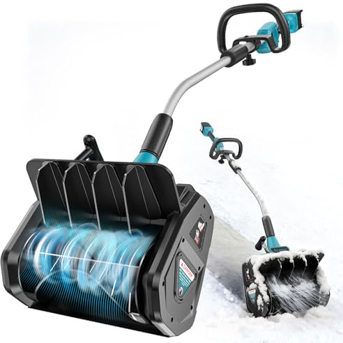 Ecarke Spazzaneve a Batteria – Compatibile con Batteria Makita 18 V, Motore Brushless da 1000 W, Altezza di Rimozione della Neve 20 cm, Portata 7-8 m, Larghezza di Lavoro 33,5 cm, Angolo Regolabile 30