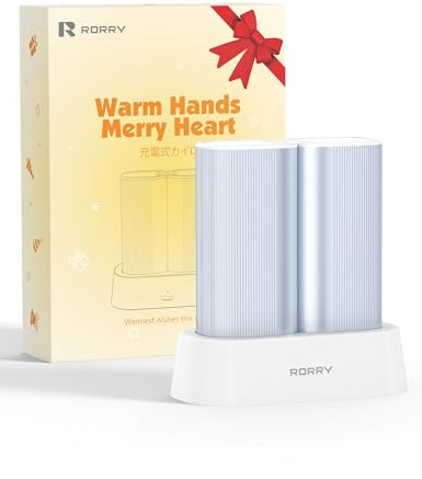 RORRY Hand Warmers Rechargeable 2 Pack, 10000mAh 360° Heating Magnetic Electric Hand Warmer, 24Hrs Warmth Portable Reusable Pocket Heater for Golf Camping Hunting Gifts for Men Women, Blue