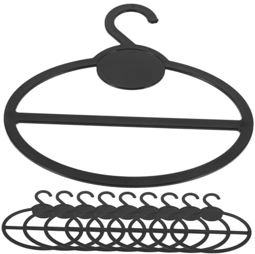 TOYANDONA Organisateur Multifonctionnel pour Foulards 50 Crochets Ronds en PE Noir, Supportant Écharpes et Serviettes, Gain de Place pour Placard