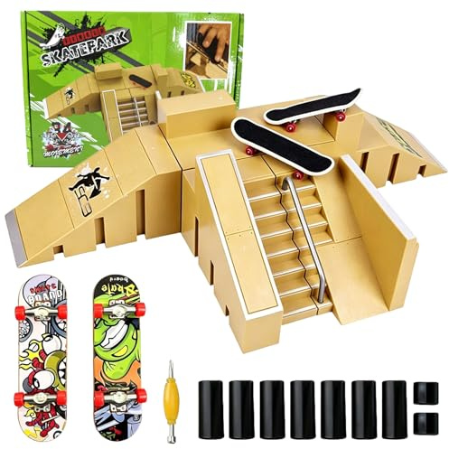 LIULINY 5 en 1 Finger Skate Park Kit, Juego Rampa Diapasón