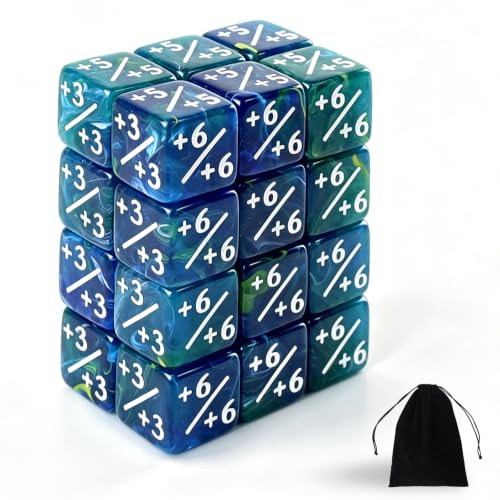 QUTHZZHY 24 stycken tärningsräknare, MTG tärning D6 Token Magic Dice | Lojalitet disk tärning för MTG, CCG, kortspelstillbehör, med förvaringspåsar