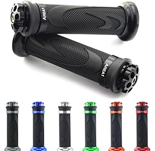 Area1 universal Motorrad Motorroller Lenkergriffe schwarz 2 Stück 22/24mm für z.B. Duke SMC/R MT07/09/125 Z900/650/500/125 YZF CMX CB500 Hornet SV650 GSXS/R GSF TPH NRG Aerox Jetforce Runner