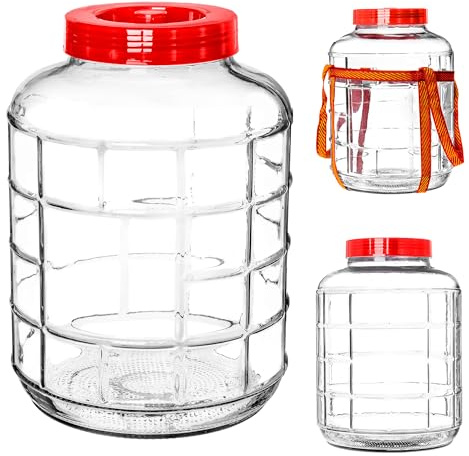 KADAX Gärballon, Palloncino di Vetro con cochio in plastica, Palloncino da Vino, Vetro Universal, Vetro di Cetriolo, Bicchiere di stoccaggio Bicchiere di stoccaggio Contenitore di fermentazione(23L)