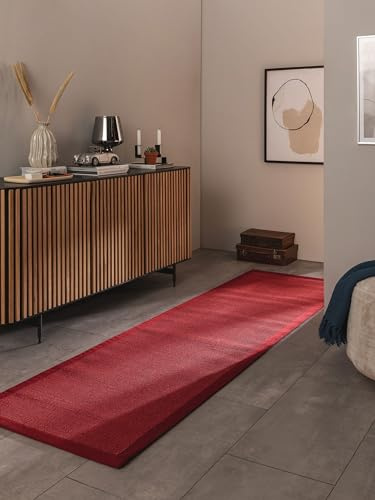 benuta Nest Sisal Naturfaser Teppich Sana - Rot 70x240 cm - Robuster Teppich für Esszimmer & Wohnzimmer - 100% Sisal Naturfaser - Zeitloses Design