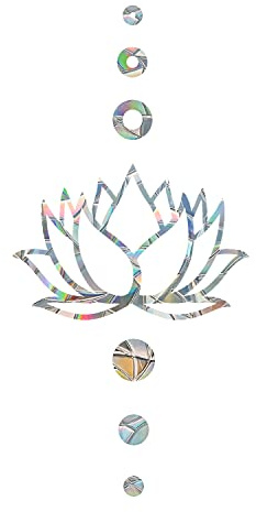 Lotus Anti-Collision Window Clings for Bird Strikes - Glass Reminder Prism Rainbow Decals – Decorate Your Windows Glass Doors, 4 Packs, JDLH-4-3