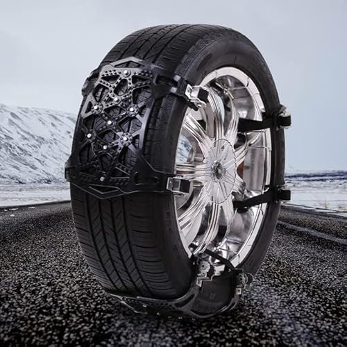 NAVIXE 6 Stück Auto Schneeketten,für Tesla Model 3 S Y X,Verstellbare Universal,für Reifenbreite 175-245mm,Black
