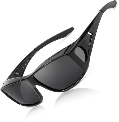 LVIOE Polarised Fit Over Sunglasses for Men Women, Clip-on Over Glasses Sunglasses with UV 400 Protection