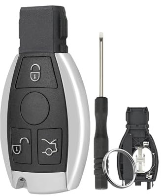 3 Tasten Schlüsselanhänger Gehäuse für Mercedes Benz C E G R S SL SLK Klasse W203 W204 W205 W210 W211 M mit Schraubendreher und Schlüsselring